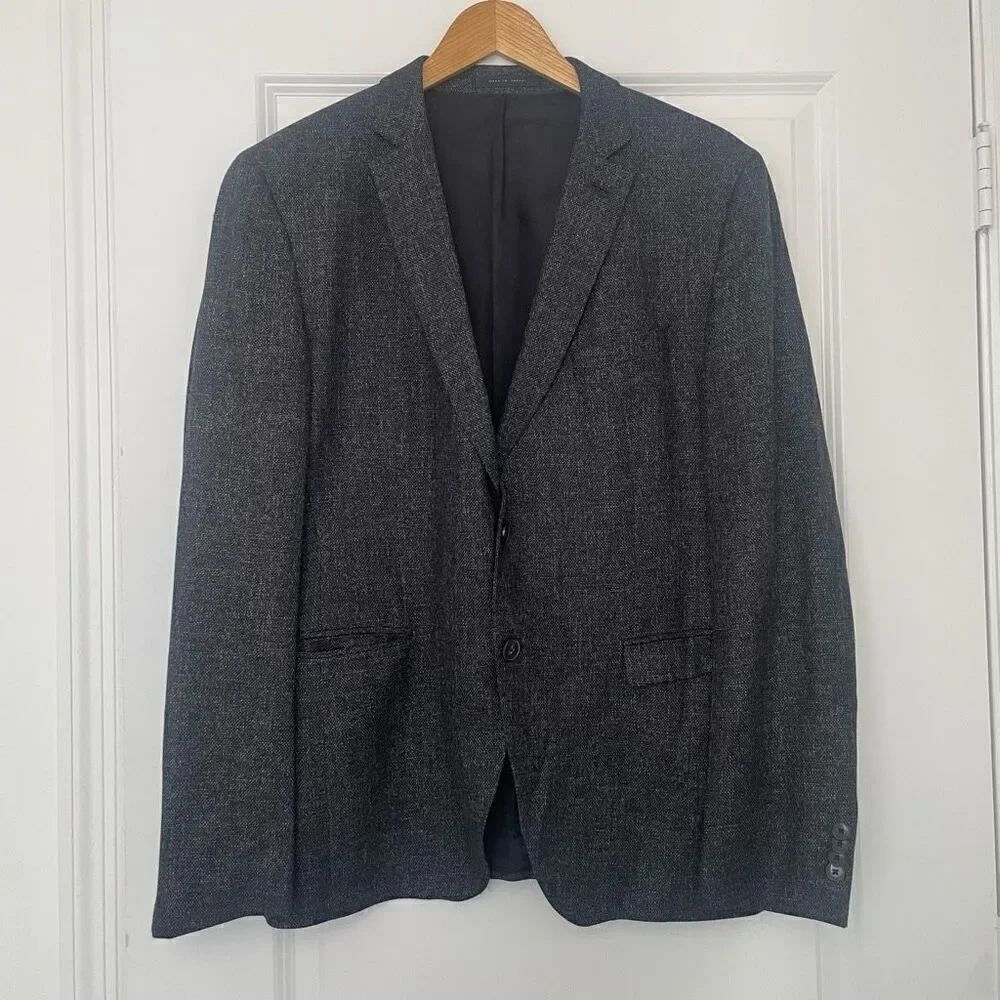 Hugo Boss Men's Reymond Wenten Extra Slim Fit Wool Two Button Blazer Size 44R